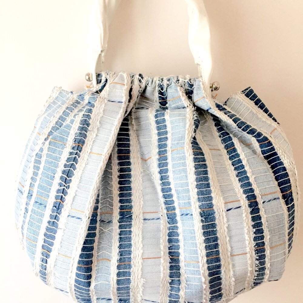 Anthropologie Tried & True Tote Bag Large Blue Patchwork Denim Handbag By Dulce
